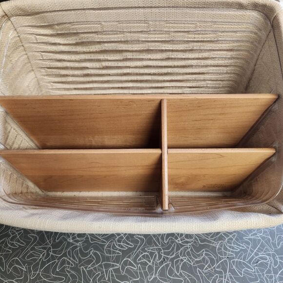 Longaberger '03 Lg Desktop Basket Protector Wooden Divider Liner - Picture 2 of 12